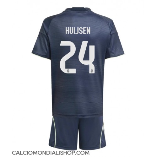 Maglie da calcio Real Madrid Dean Huijsen #24 Seconda Maglia Bambino 2025-26 Manica Corta (+ Pantaloni corti)